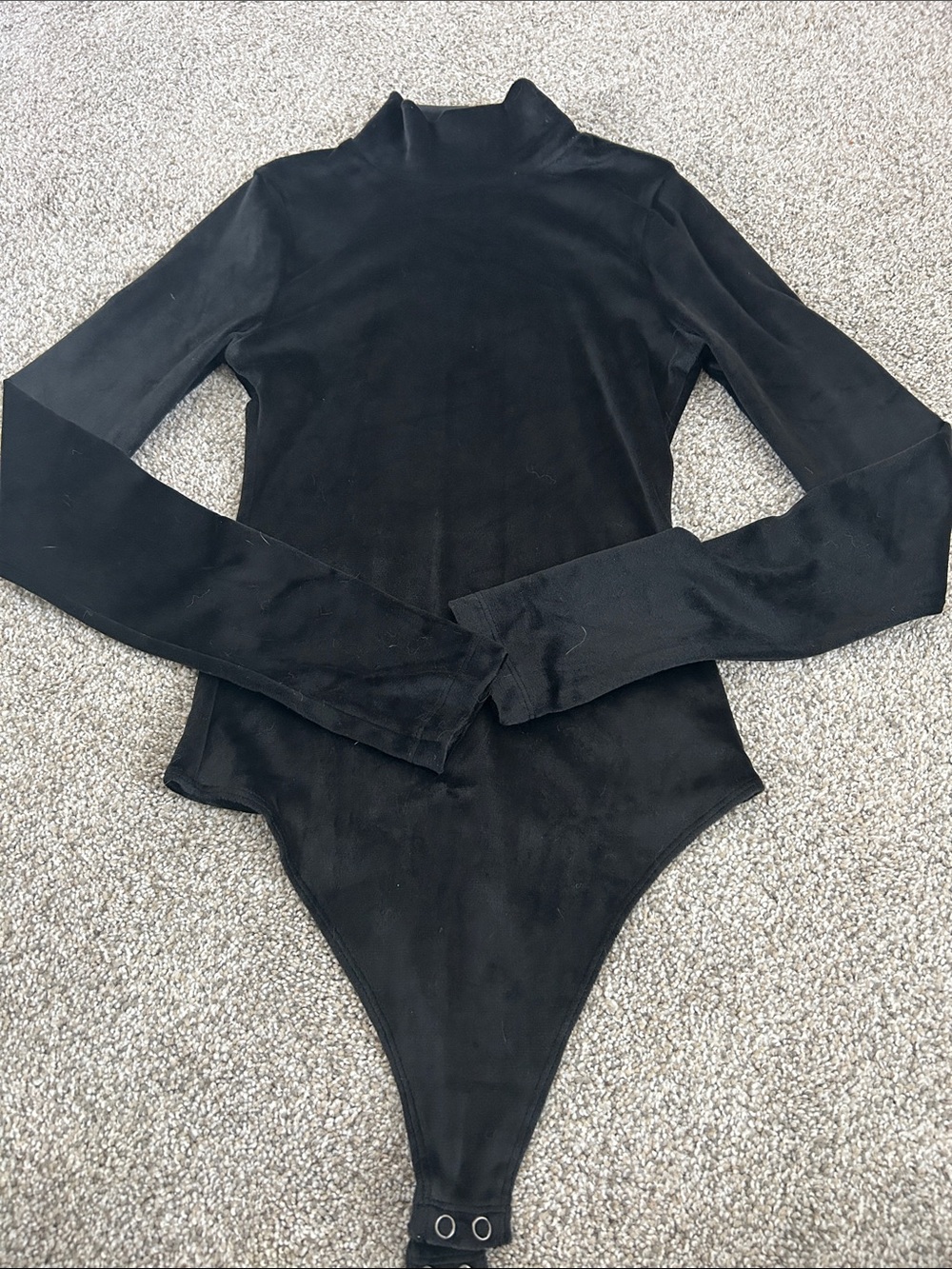 American Eagle Outfitters Black Long-Sleeve Mock Neck Bodysuit